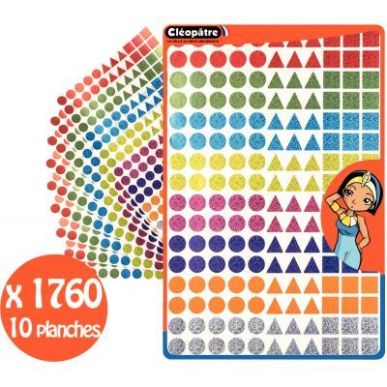 Achetez Pochette de 1760 gommettes géométriques holographiques assorties GA2080/H/CA CLEOPATRE pas..