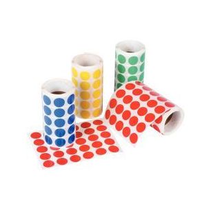 Achetez Lot de 4 rouleaux de maxi gommettes adhésives rondes diamètre 20 mm, couleurs vives assort..