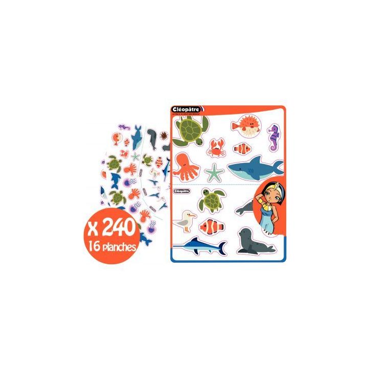 Pochette de 240 gommettes animaux marins GS35/32 CLEOPATRE