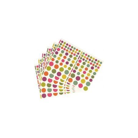 Achetez Pochette de 624 gommettes craft coloris assortis Diam 1 à 2 cm Coloris assortis  6 planches..