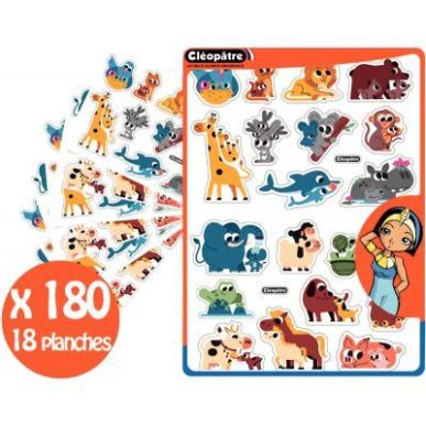 Achetez Pochette de 180 maxi gommettes animaux et leurs bébés GAANIBABY/18 CLEOPATRE pas cher sur ..