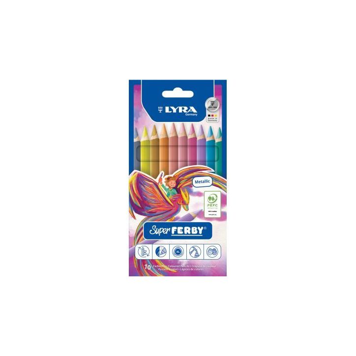 Etui de 10 crayons couleur Super Ferby métal L3721102 FERBY LYRA