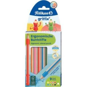 Achetez Etui de 9 crayons de couleurs Griffix assortis 300000362 PELIKAN pas cher sur Ma Rentrée Sc..