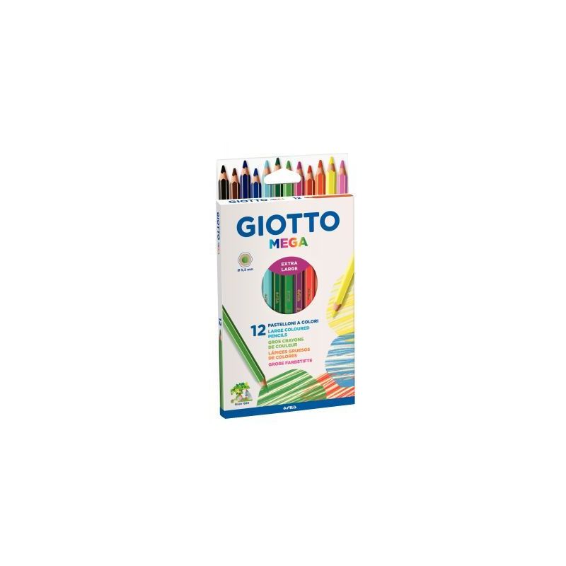 Achetez Etui de 12 crayons de couleur hexagonaux Giotto Mega mine diamètre 5,5mm F225600 GIOTTO pas..