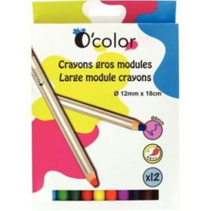 Achetez Boîte de 12 crayons O'Color 8mm assortis 1044 O'COLOR pas cher sur Ma Rentrée Scolaire