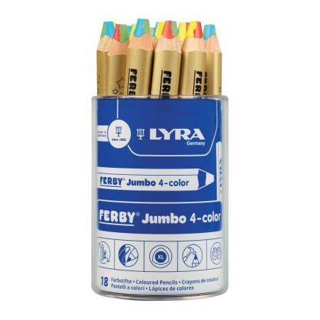 Achetez Pot de 18 crayons Jumbo 4 Color arc en ciel L3653180 LYRA pas cher sur Ma Rentrée Scolaire