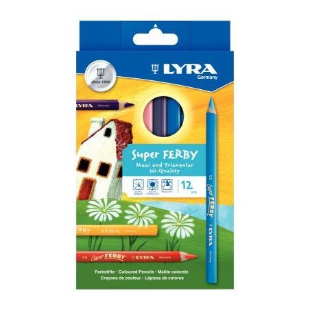 Achetez Etui de 12 crayons de couleur triangulaire Super Ferby diamètre 6,25mm assortis L3721120 FE..