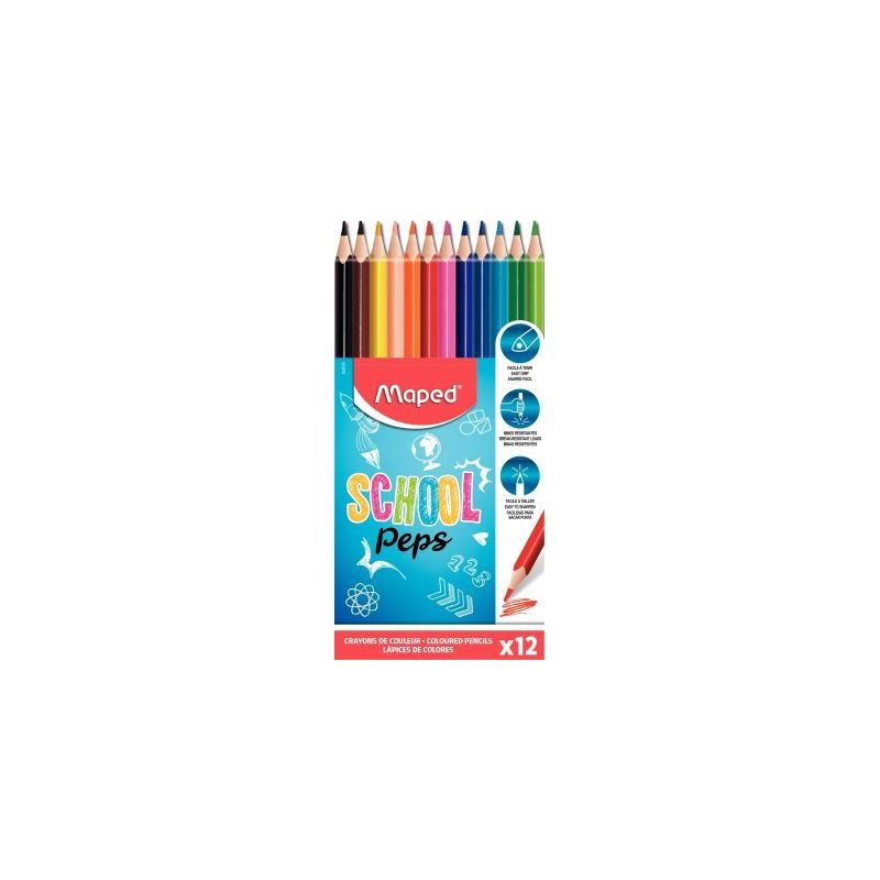 Achetez Pochette de 12 crayons de couleur School'Peps 832030 MAPED pas cher sur Ma Rentrée Scolaire Achetez Pochette de 12 crayons de couleur School'Peps 832030 MAPED pas cher sur Ma Rentrée Scolaire
