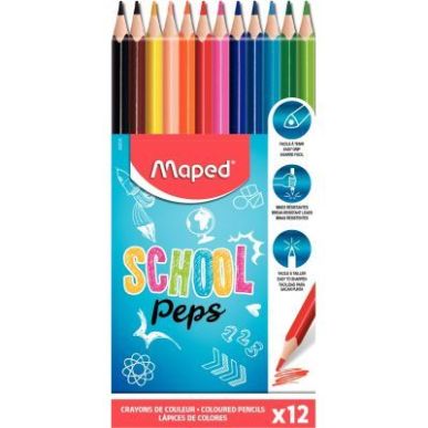 Achetez Pochette de 12 crayons de couleur School'Peps 832030 MAPED pas cher sur Ma Rentrée Scolaire