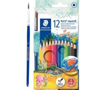 Achetez Etui de 12 crayons de couleur Noris Club aquarell assorties + 1 pinceau gratuit 144 10NC12 N..