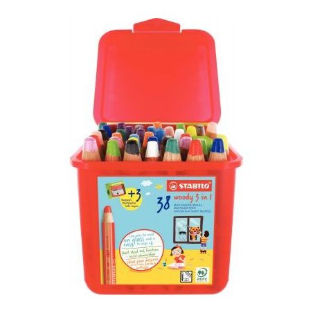 Achetez Classpack de 38 crayons de couleur Woody + 3 taille-crayons F54456 STABILO pas cher sur Ma R..