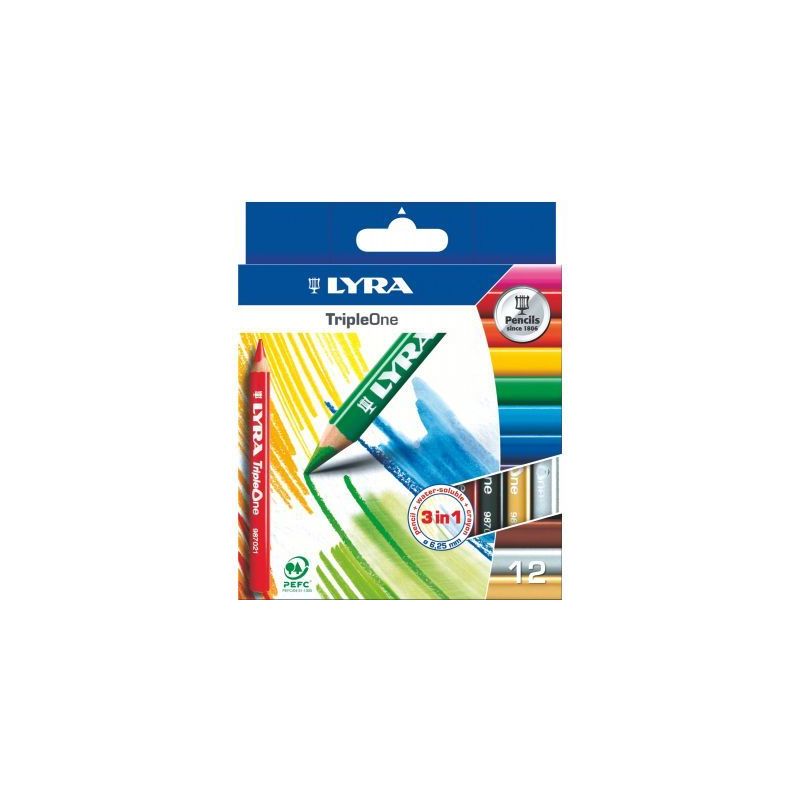 Achetez Etui carton de 12 crayons Triple One 6,25mm assorties L3641121 LYRA pas cher sur Ma Rentrée..