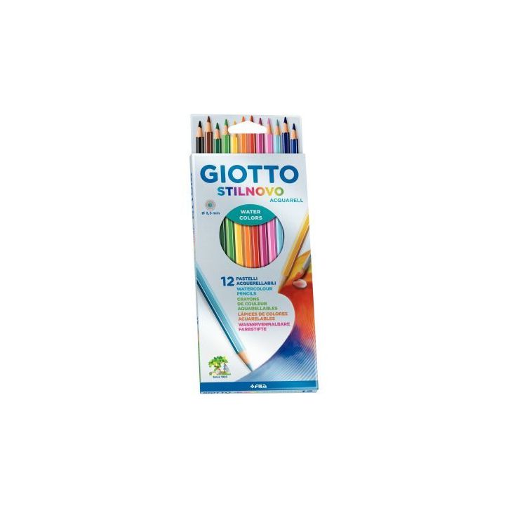 Etui de 12 crayons de couleur Stilnovo aquarellables assortis F25570000 STILNOVO GIOTTO