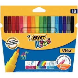 Achetez Pochette de 18 feutres Visa 880 pointe fine couleurs assorties 8886811 VISA BIC pas cher sur..