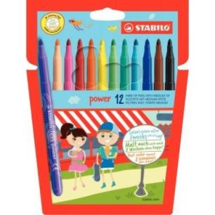 Achetez Pochette de 12 feutres Power pointe moyenne  assortis 280/12-01 STABILO pas cher sur Ma Rent..