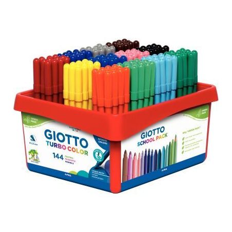 Achetez Classpack de 144 feutres Turbo Color pointe moyenne  assortis F525900 GIOTTO pas cher sur Ma..