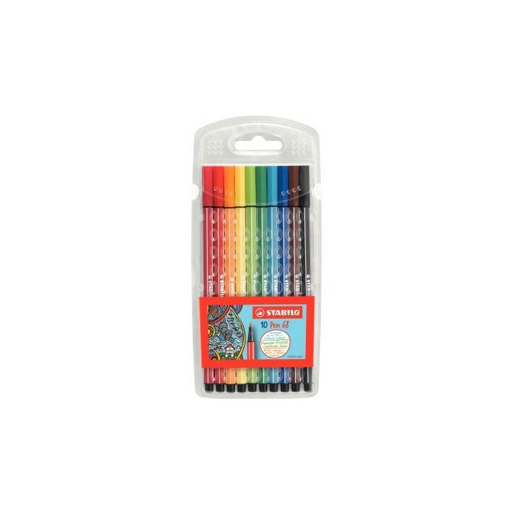 Etui de 10 feutres à dessin Pen 68 Color Parade assortis 6810/PL STABILO