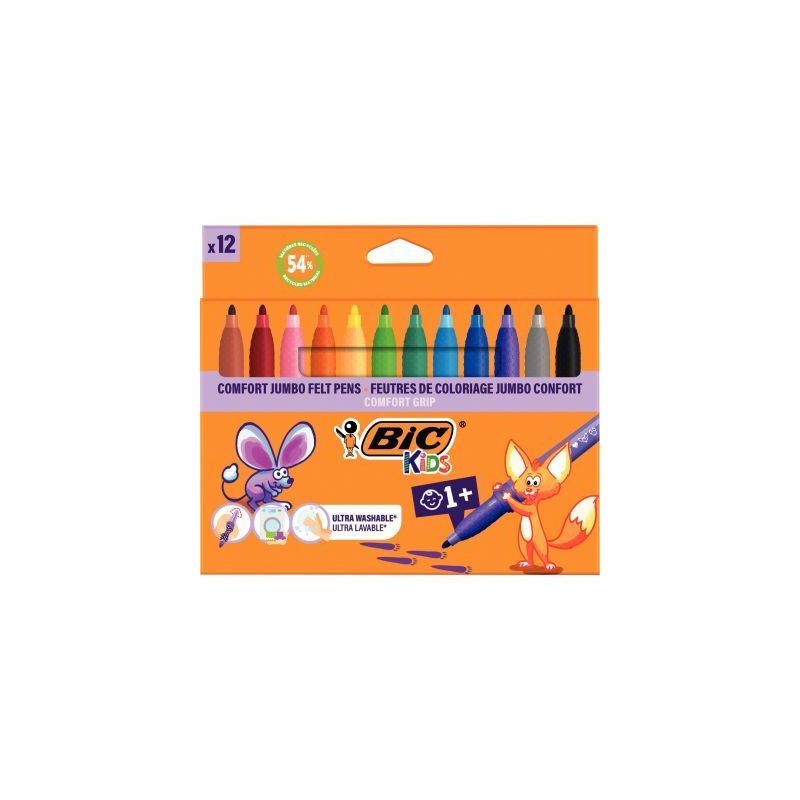 Achetez Lot de 12 pochettes de 12 feutres confort dont 2 gratuits 523589 BIC pas cher sur Ma Rentré..