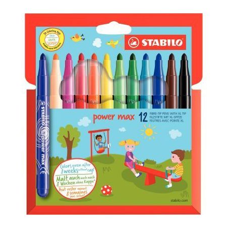 Achetez Lot de 12 pochettes de 12 feutres PowerMax assortis dont 1 gratuite LOT INTERNE STABILO pas ..