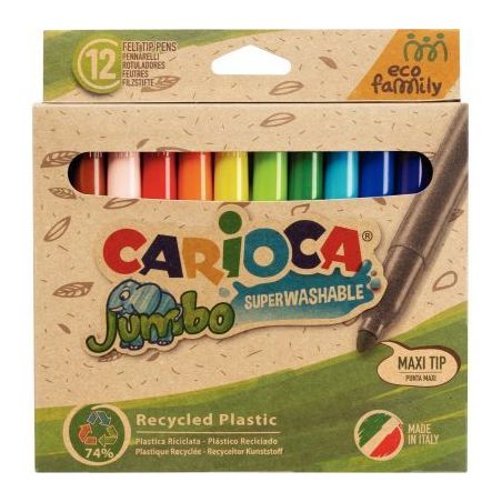 Achetez Pochette de 12 feutres pointe large Éco family jumbo 43101 CARIOCA pas cher sur Ma Rentrée..