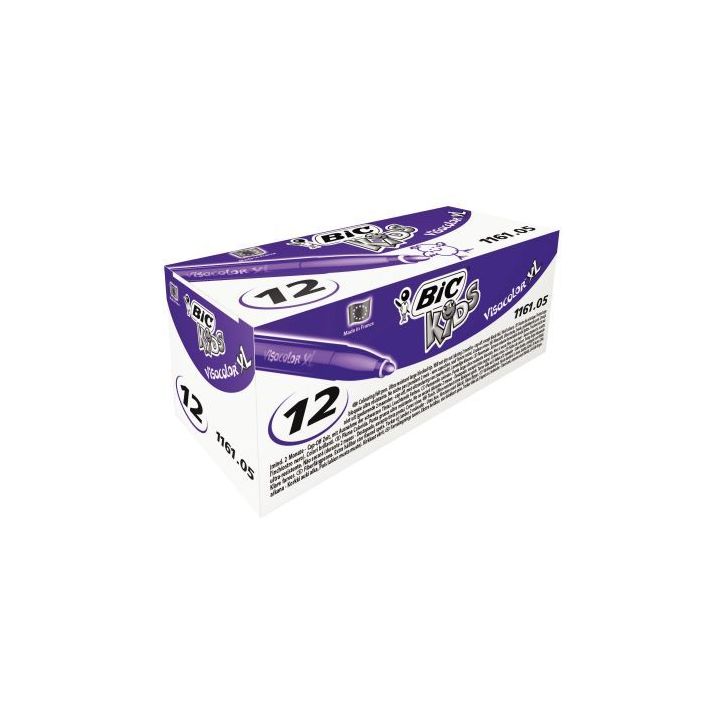 Boîte de 12 feutres Visacolor 1161 violet 8289814 VISACOLOR BIC