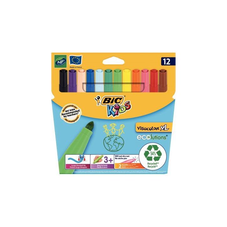 Lot de 12 pochettes de 12 Visacolor XL 893210 VISACOLOR BIC