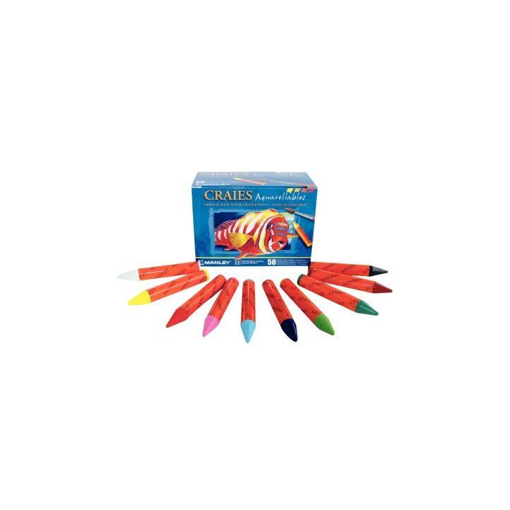 Boîte de 50 pastels à l'eau aqua pastels 10 couleurs assorties MA00450