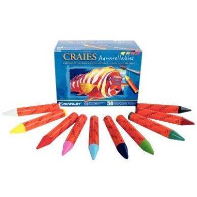 Achetez Boîte de 50 pastels à l'eau aqua pastels 10 couleurs assorties MA00450 pas cher sur Ma Ren..