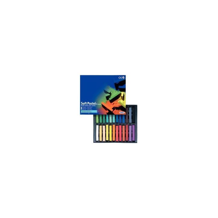 Boite de 24 craies pastels sec carré assorties MP24