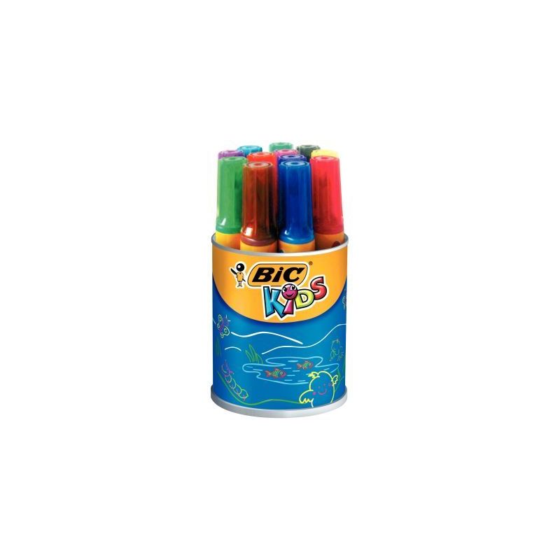 Achetez Pot de 12 marqueurs Décoralo pointe ogive couleurs assorties 8289702 BIC KIDS BIC pas cher ..