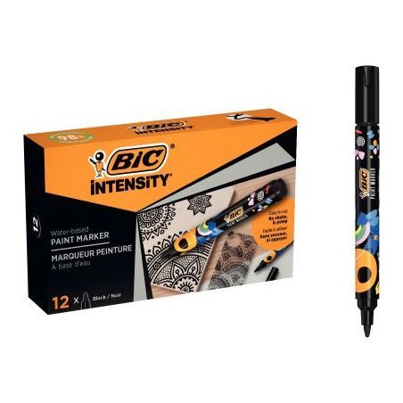 Achetez Boîte de 12 marqueurs peinture Intensity noirs 527477 BIC pas cher sur Ma Rentrée Scolaire
