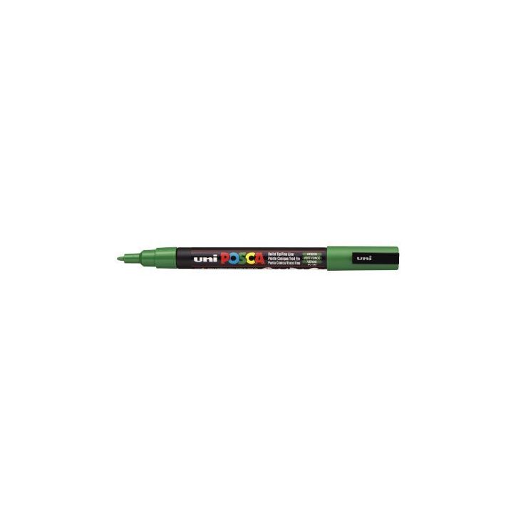 Marqueur pointe fine conique  vert foncé PC3M VF POSCA UNIBALL