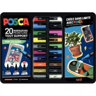 Achetez Mallette de 20 Posca Pop Colors MPOSCAMETAL/20015 POSCA UNIBALL pas cher sur Ma Rentrée Sco..