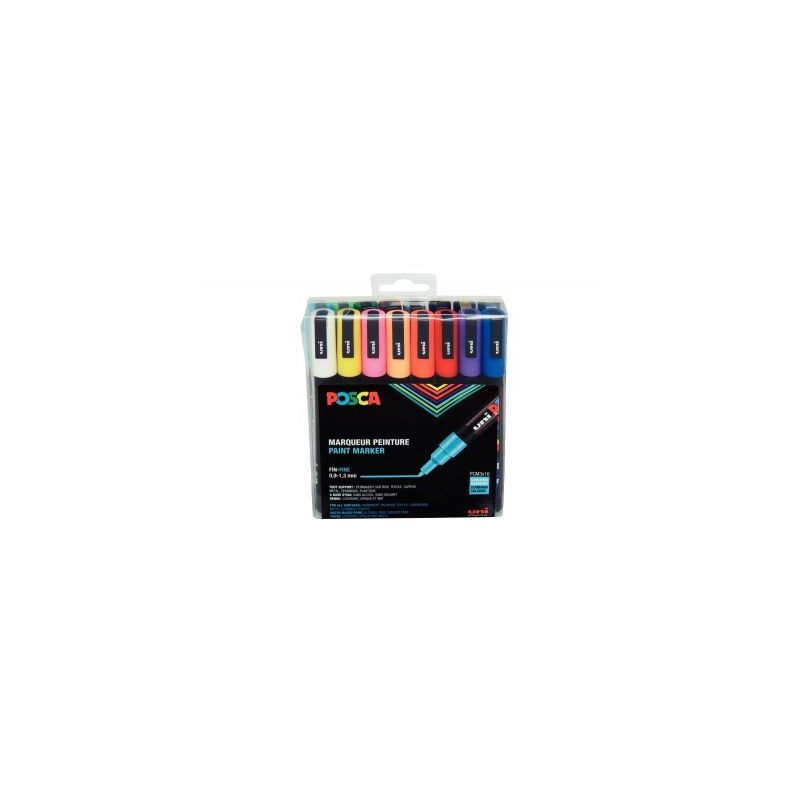 Achetez Pochette de 16 marqueurs pointe fine conique 1,5 mm couleurs assorties PC3M/16AASS21 POSCA U.. Achetez Pochette de 16 marqueurs pointe fine conique 1,5 mm couleurs assorties PC3M/16AASS21 POSCA U..