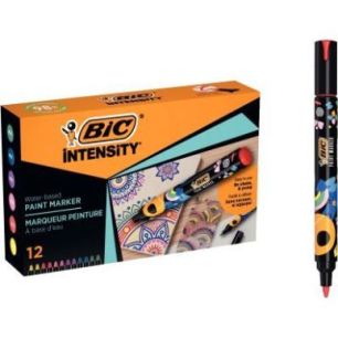 Achetez Boîte de 12 marqueurs peinture Intensity assortis 527426 BIC pas cher sur Ma Rentrée Scola..