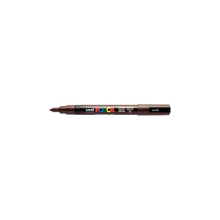 Marqueur pointe fine conique marron foncé PC3M MF POSCA UNIBALL
