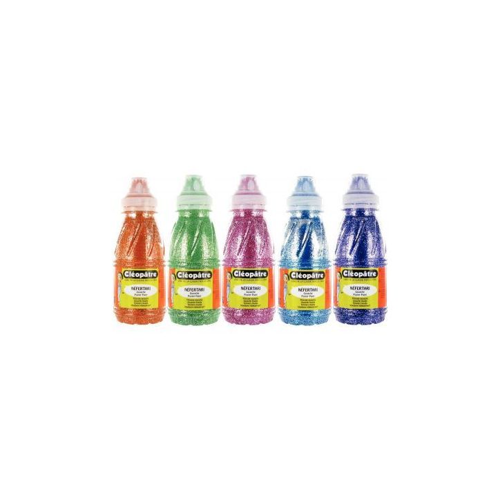 Lot de 5 flacons 250ml de peinture pailletée, assortiment 1 PP250X5A CLEOPATRE