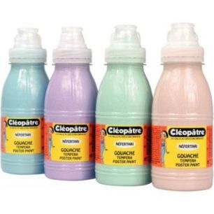 Achetez Carton de 4 flacons 500ml de peinture pailletée, coloris pastel assortis PP500X4P CLEOPATRE..