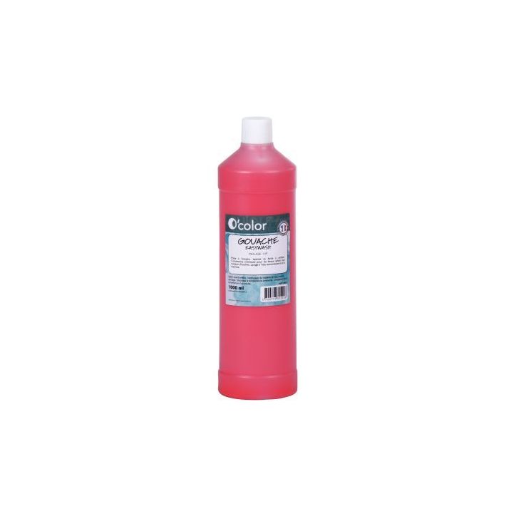 Flacon 1 litre de gouache liquide économique O'COLOR rouge vif 07879 O'COLOR