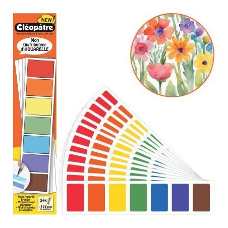 Achetez Carnet distributeur de 24 feuilles de 168 blocs de peintures aquarelles coloris assortis LIV..
