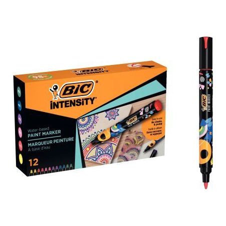 Achetez Boîte de 12 marqueurs peinture Intensity assortis 527426 BIC pas cher sur Ma Rentrée Scola..