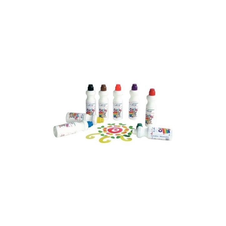 Boîte de 8 marqueurs 75 ml Chunkie  vert, rouge, bleu, jaune, violet, orange, brun et noir CH41627 CHUNKIE