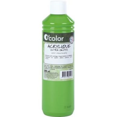 Achetez Flacon 500ml de peinture acrylique O'COLOR, vert printemps 0227 O'COLOR pas cher sur Ma Rent..
