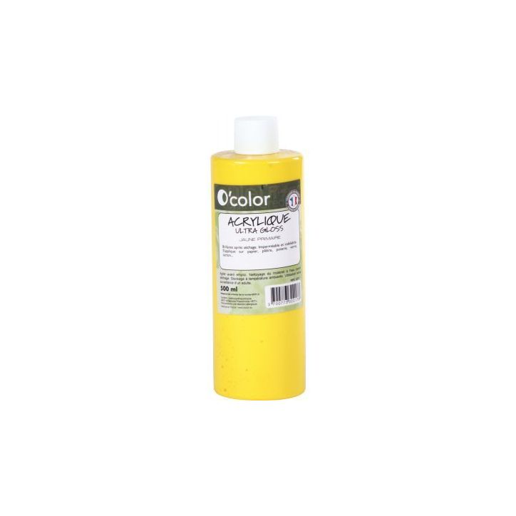 Flacon 500ml de peinture acrylique O'COLOR, jaune ACR500PETJP_00/28527 O'COLOR