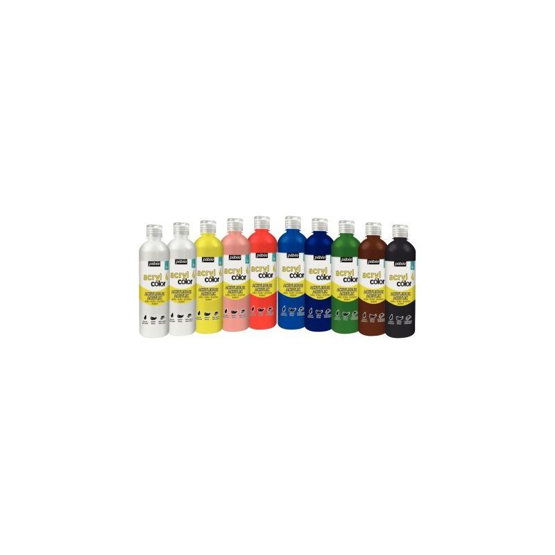 Achetez Carton 10 flacons 500 ml de peinture acrylique brillante ACRYLCOLOR couleurs standards 36469.. Achetez Carton 10 flacons 500 ml de peinture acrylique brillante ACRYLCOLOR couleurs standards 36469..