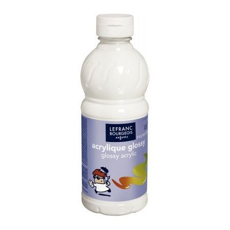 Achetez Flacon 500ml d'acrylique Glossy Lefranc Bourgeois, blanc 188299 COLOR AND LEFRANC & BOURGEO..