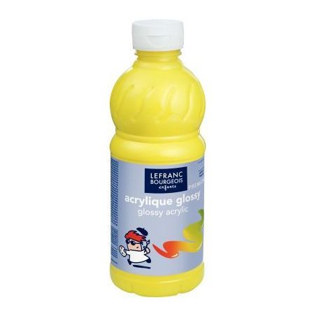 Achetez Flacon 500ml d'acrylique Glossy Lefranc Bourgeois, jaune citron 188143 COLOR AND  LEFRANC & ..