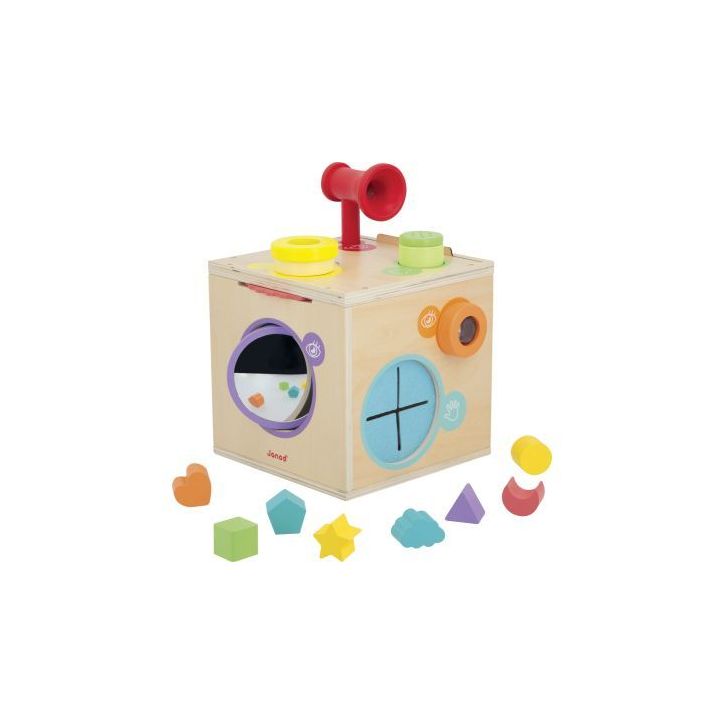 Boite d'activités sensorielles en bois, grand modèle J05307 JANOD