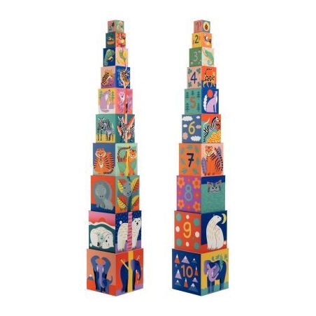 Achetez Pyramide 10 cubes animaux sauvages DJ08511 DJECO pas cher sur Ma Rentrée Scolaire