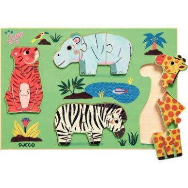 Achetez Encastrement en bois Coucou Tigre, 12 pièces DJ01264 DJECO pas cher sur Ma Rentrée Scolair..